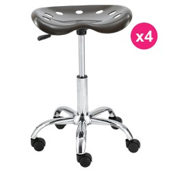 Lot de 4 Tabourets de Bureau Gris Foncé KosyForm