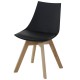 Lot de 2 Chaises Noire et Piétement Chêne KosyForm