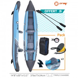 Canoa caiaque inflável com pás de 2 Zray ROATAN Canoa caiaque inflável com pás de 2 Zray ROATAN
