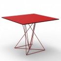 Tabella FAZ VONDOM acciaio inossidabile rosso 100x100xH72