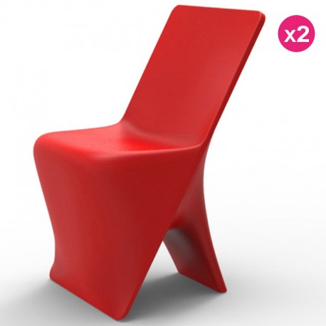 Lot de 2 Chaises Vondom Design Sloo Rouge