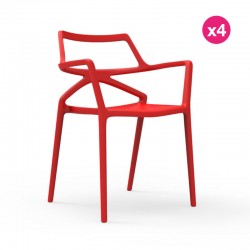 Set di 4 sedie Delta VONDOM Red