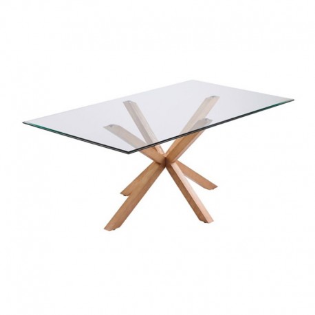 Dining Table Glass and Rectangular Wood 180 Doli KosyForm