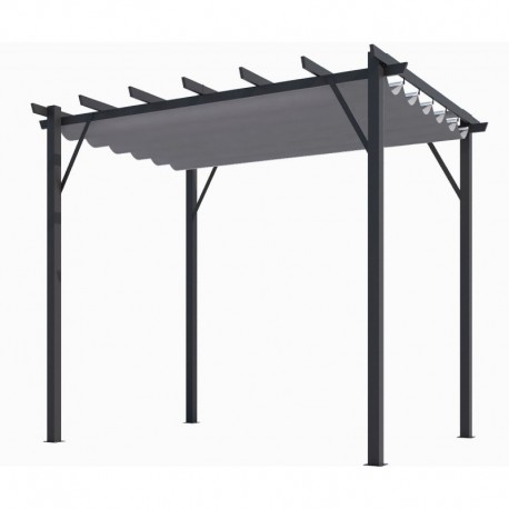 Pergola Aluminium Habrita Anthracite 12m2 avec toile d'ombrage