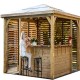 Kiosque de Jardin Blueterm bois 12.32 m2 avec Comptoirs et 2 Parois Habrita