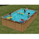 Pool Wood Zodiac Azteck rectangular Offse ground 690 x 365