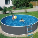 Schwimmbad Azuro Round Graphit-weiß 360x120 mit Filter