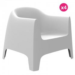 Set van 4 Lounge Chairs Solid Vondom wit