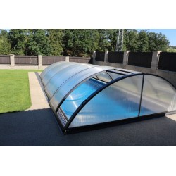 Pool shelter in Aluminum anthracite and Polycarbonate 380 x 854 x 132
