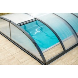 Pool-Schutz aus Aluminium Anthrazit und Polycarbonat 390 x 642 x 75