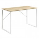 Rectangular desk 120x60 light wood and white metal KosyForm