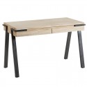 Bureau Design bois d'acacia massif et pieds acier noir 125x60 KosyForm