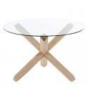 Round Table 120 Glass and legs in solid oak KosyForm