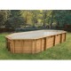 Piscina Legno Ubbink Azura 400x750 H130 Fodera Beige