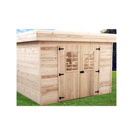 Wooden garden shed Habrita 14.75 m2 with flat roof