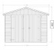 Habrita solid wood garage 21.7m2 with 42mm planks