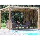 Pergola en bois Habrita avec Ventelles amovibles sur Toiture et un côté 348x310x232 Veneto