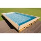Piscine Bois Ubbink Linéa 350x650 H140cm Liner Gris