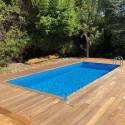 Pool Holz Ubbink Linea 500x1100 H140cm Liner Blau