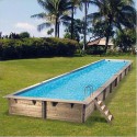 Pool Wood Ubbink Linea 350x1550 H155cm Liner Blue