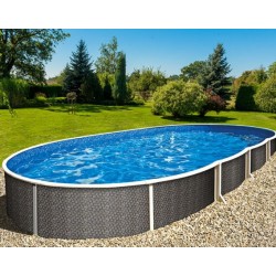 Pool Azuro oval rattan style 5.5x3.7x1.2