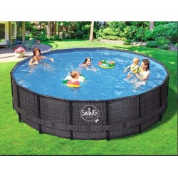 Piscine Swing Elite Ronde Design rotin 427x107