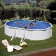 GRE Oval Pool White Fiji 500×300x120 mit Sandfilter