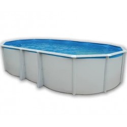 Oberirdischer Pool TOI Ibiza Compact oval 640x366x132 mit komplettem Kit weiß