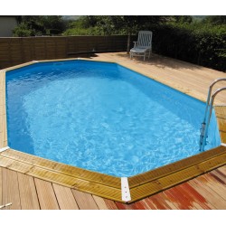 Piscina in legno Ubbink Azura 490x355 H130cm Fodera Blu