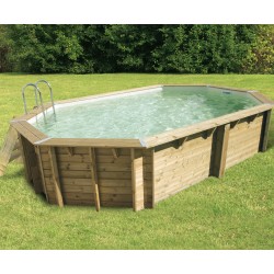 Pool Wood Ubbink Azura 490x355 H130cm Blue Liner