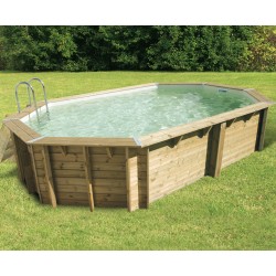 Piscina in legno Ubbink Azura 610x400 H120cm Fodera Beige