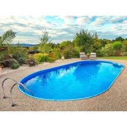 Ovaler Pool Ibiza Azuro 900x500 H150 blauer Liner