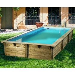 Pool Wood Sunwater 550x300 H140cm Blue Liner Ubbink