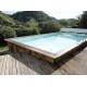 Piscine Bois Sunwater 550x300 H140cm Liner bleu Ubbink