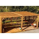 Habrita houten pergola 614x341 met mobiele zuignappen op dak en 2 zijden