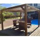 Habrita houten pergola 341x313x217 met afneembare zuignappen op dak