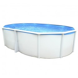 Oberirdischer Pool TOI Ibiza Compact oval 550x366x132 mit komplettem Kit weiß