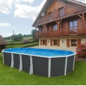 Piscina fuori terra TOI Ibiza ovale 730x366x132 con kit completo antracite