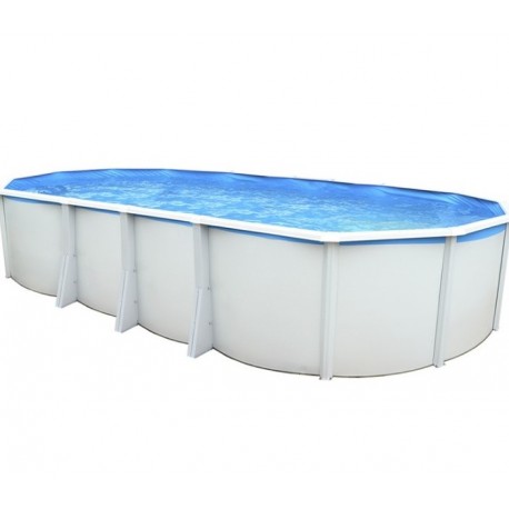 Oberirdischer Pool TOI Ibiza Oval 730x366x132 mit komplettem weißen Kit