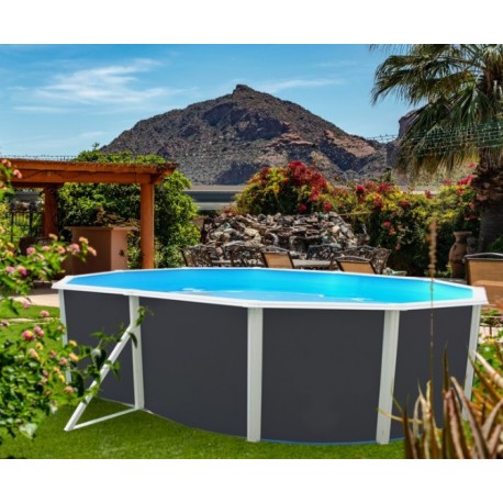 Oberirdischer Pool TOI Mallorca oval 550x366 mit komplettem Kit Anthrazit Oberirdischer Pool TOI Mallorca oval 550x366 mit komplettem Kit Anthrazit