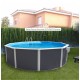 Oberirdischer Pool TOI Canarias rund 460xH120 mit komplettem Kit Anthrazit