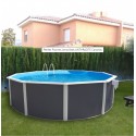 Piscine hors sol TOI Canarias ronde 460xH120 avec kit complet Anthracite