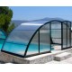 Cerramiento de piscina de altura media Refugio telescópico Madeira 12.76x6m listo para instalar