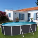 Oberirdischer Pool TOI Prestigio oval 640x366x120 Anthrazit