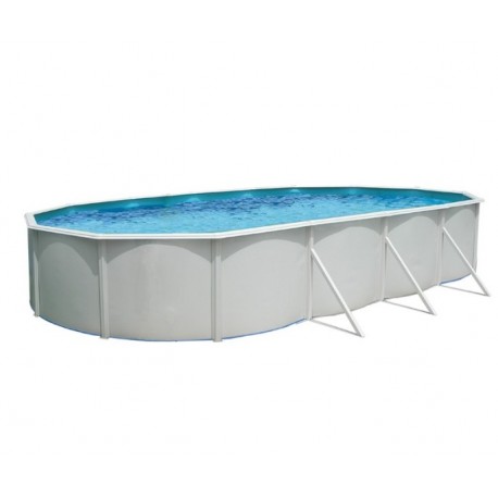 Piscine hors sol TOI Majorque ovale 730x366xH120 avec kit complet Blanc