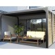 Bioklimatologische pergola Habrita antraciet aluminium 10,80 m2 zuignappen imitatiehout