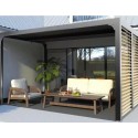 Bioclimatic pergola Habrita anthracite aluminum 10,80 m2 suction cups imitation wood