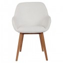 Set di 2 Poltrone Meal Tea effetto Anello bianco con base in rovere massello VeryForma.