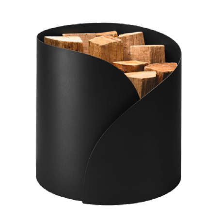 Log rack Frosted Black Petal Nineteen Design