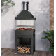 BarBecue Ferlux on Refractory Brick And Steel Rolling Furniture with Hotte